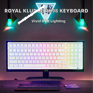 <span class=keywords><strong>Teclado</strong></span> Mecánico Inalámbrico Ergonómico para Juegos <span class=keywords><strong>Royal</strong></span> <span class=keywords><strong>Kludge</strong></span> RK98, Retroiluminación RGB, USB-C, Programable, Diseño Árabe, Tamaño Completo - Product Image 2