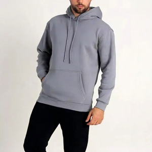 Sweat-shirts gris pour hommes très demandés, décontractés, légers, respirants et confortables, en tissu uni teint. - Product Image 1