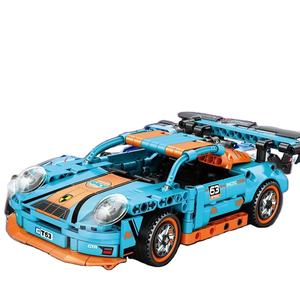 Coche Deportivo de Carreras a Escala 1:24, Juego de Bloques de Construcción, Juguete Electrónico Inspirado en la Ciudad, Regalo para Niños con Diversión de Ensamblaje, Hecho de Plástico - Product Image 1