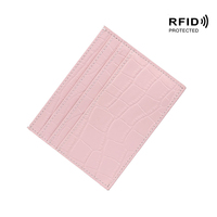 Casing Kartu Logo Kustom Dompet Cuero Hadiah Promosi Pemegang Kartu Kredit ID Kulit Buaya Asli