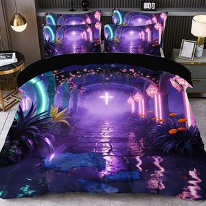 Parure de lit douce, housse de <span class=keywords><strong>couette</strong></span>, taies d'oreiller, drap-housse imprimé numérique 3D, <span class=keywords><strong>bon</strong></span> <span class=keywords><strong>prix</strong></span>, moins cher, lavé - Product Image 1