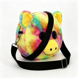 Customized Rainbow Pig Plush Crossbody Bag,Tie-Dye Pig Plush <b>Purse</b>,<b>Cute</b> Pig Plush Shoulder Bag,Multicolor Pig Plush Crossbody - Product Image 5