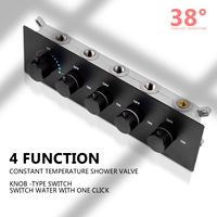 Système de douche moderne noir mat avec LED, pluie artificielle, montage au plafond, luxe, 6 jets de massage corporel, thermostatique, ensemble de douche intelligent pour salle de bain