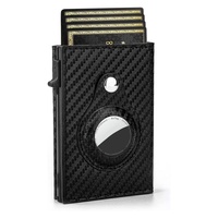 Tarjeteros de Cuero Genuino con Bloqueo RFID, Fundas de Aluminio para Tarjetas y Cartera para Hombre y Mujer