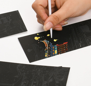 15.5x6.7cm 12 Cái/Bộ đầy màu sắc thành phố đêm <span class=keywords><strong>Scratch</strong></span> Painting handmade <span class=keywords><strong>Art</strong></span> <span class=keywords><strong>Scratch</strong></span> Painting DIY Creative <span class=keywords><strong>Scratch</strong></span> Painting - Product Image 2