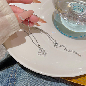 Collana di <span class=keywords><strong>amore</strong></span> dolce ciondolo di alto senso luce di lusso girocollo <span class=keywords><strong>tutto</strong></span> catena clavicola - Product Image 2