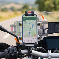 Support téléphone universel pour moto et vélo, antichoc à 360 degrés, en aluminium