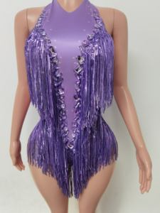 Moda Rhinestone <span class=keywords><strong>flecos</strong></span> Pole Dance leotardo Show Festival traje sin espalda Club <span class=keywords><strong>mono</strong></span> de una pieza mujeres Sexy borla <span class=keywords><strong>mono</strong></span> - Product Image 5