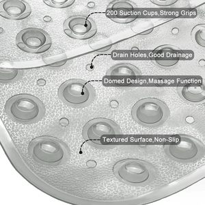 Tapis <span class=keywords><strong>de</strong></span> sécurité antidérapant YIJU extra long 40*16 pouces en PVC transparent pour baignoire et <span class=keywords><strong>douche</strong></span> avec ventouses et trous <span class=keywords><strong>de</strong></span> drainage lavables - Product Image 5