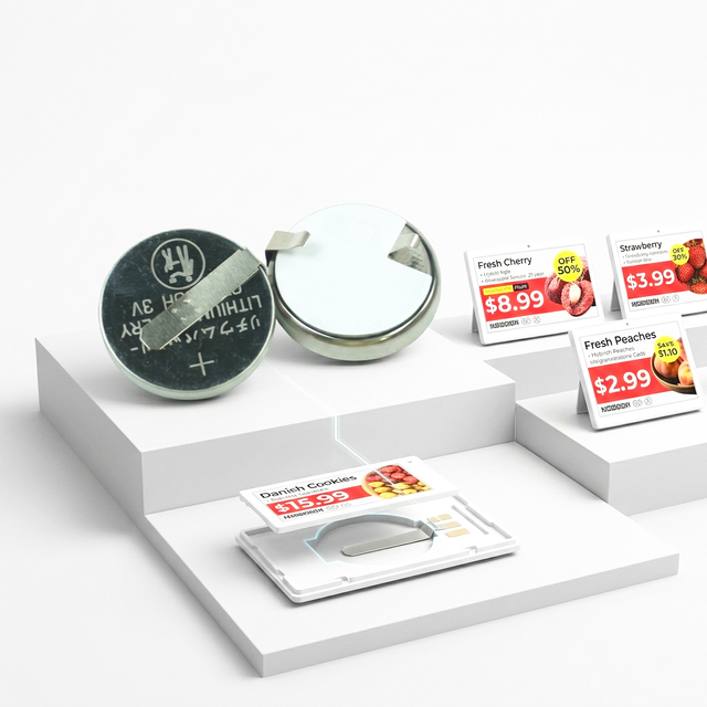 Hanshow Digital Price Tag ESL CR2450 3V Li-MnO2 Button Battery Pack 2P for Electronic Shelf Label E-Price System