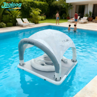 Île flottante gonflable pliable portable, cabane flottante gonflable