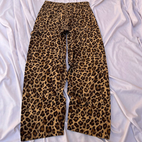 Jeans surdimensionnés à imprimé léopard Y2K pour femme MZN, denim délavé, coupe large, streetwear, hip hop, vintage