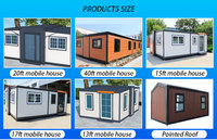 Casas Contenedor Prefabricadas Plegables de 20 y 40 pies, 2 Dormitorios con Cocina y Sala de Estar, Edificio Moderno para Oficinas y Hoteles