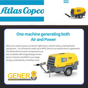 <span class=keywords><strong>Compresseur</strong></span> d'air diesel Atlas Copco XAS 88, conception portable à haute efficacité pour la construction et l'entretien routier, téléphone portable - Product Image 4