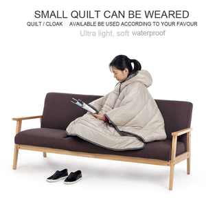 Wearable Hooded Blanket Solid Woven <b>Waterproof</b> Windproof Lightweight Portable Folded Camping Outdoor Sport <b>Poncho</b> - Product Image 4