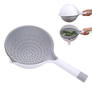 Panier de drainage double couche en plastique pour légumes et fruits, bac de lavage créatif et moderne pour la maison - Product Image 1