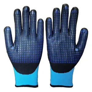 Schweres kaltes Wetter Thermischer Winter nitril schaum und PVC-Punkte Outdoor-Arbeits handschuhe