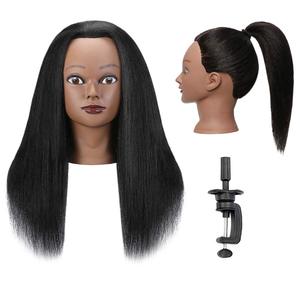 Tête de Mannequin d'Entraînement en Cheveux Synthétiques Lisses de 18 Pouces pour Coiffure et Tressage – Vente en Gros - Product Image 2