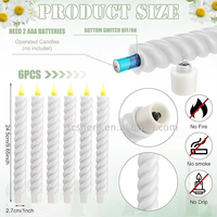 Bougies Pilier LED Blanches Sans Flamme en Plastique avec Télécommande, Fonctionnant sur Piles, pour Mariage, Anniversaire, Fête à Domicile, Dîner, Cheminée
