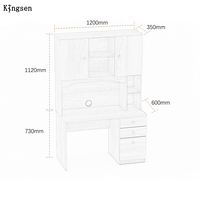 Bureau d'ordinateur pliable et extensible en bois avec étagère intégrée, design ergonomique pour chambre ou bureau à domicile, fabriqué en Chine