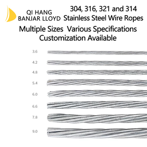 Cable de Acero Inoxidable 304/316, Galvanizado y Sin Galvanizar, 6x36ws Iwrc, de 16mm, 18mm, 22mm, 38mm, 44mm - Product Image 2