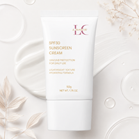 Crème solaire quotidienne végane à label privé, protection UV large spectre SPF 30 PA+++, lotion pour le visage, résistante à l'eau, hydratation apaisante