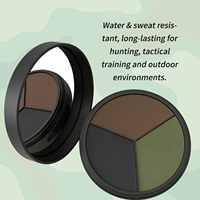 Kit de maquillage camouflage 3 couleurs pour le visage et le corps, noir, vert, marron, avec miroir, pour la chasse et la dissimulation