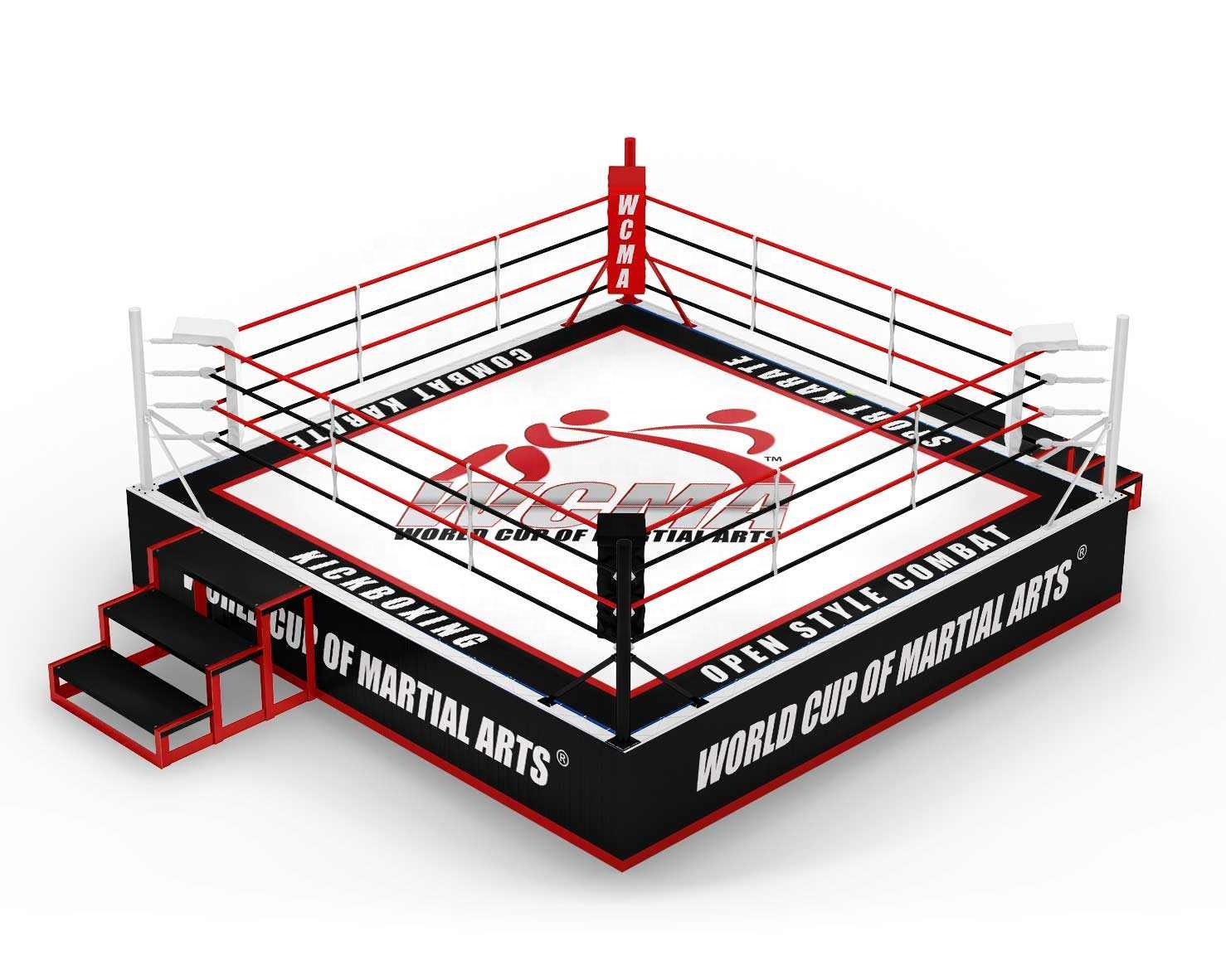 Professionele Internationale Standaard Custom Logo Mma Verhoogde Boksring Worstelen Ring Te Koop