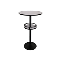 Tavolo da Bar Rotondo con Ripiano Integrato e Colonna di Supporto, Design Moderno per Ristoranti, Bar e Caffè