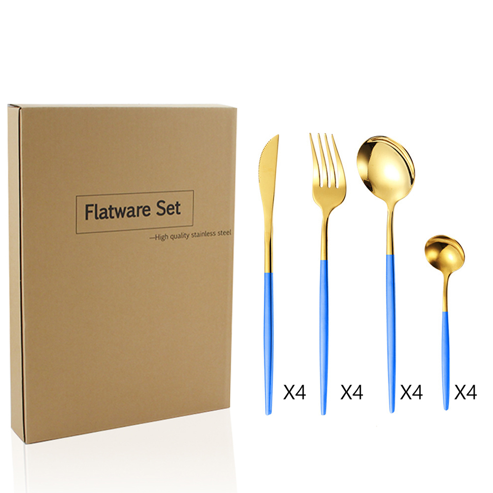16pcs bule gold+paper box