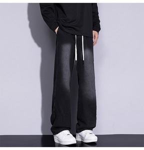 Jean noir classique 2026 pour garçons, coupe droite décontractée, confortable, pantalon long, vente en gros d'usine, OEM ODM, pantalon en denim - Product Image 5