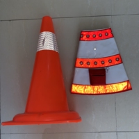 Feux de sécurité, cône de signalisation, 24 pièces, lumières LED, cône réfléchissant, collier / gilet de sécurité, cônes clignotants