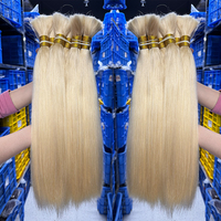 Extensions de cheveux humains vierges Remy bruts 100 % alignés sur les cuticules, blond platine russe de luxe, en vrac, pour salons haut de gamme, vente en gros