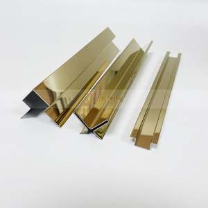 Profilé de finition de carrelage en acier inoxydable couleur or EX206 pour bande de transition de sol - Product Image 6