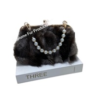 Sac à main décontracté en peluche douillette automne/hiver, pochette élégante en vraie fourrure de renard avec fermeture métallique et bandoulière unique