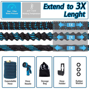 Cao su bền/cao su đôi ống + sợi polyester Kính thiên văn ma thuật nước vườn Hose 25/50/75/100ft nhựa kết nối linh hoạt - Product Image 6