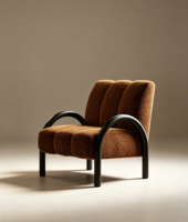 Moderner Akzent-Sessel Grauer Wildleder-Stoff Gepolsterter Einzelsessel Schwarzer Gebogener Metallrahmen Wohnzimmer Hotel Lounge-Stuhl