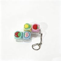 Porte-clés anti-stress mignon en forme de mini-fruits, diverses formes et arrangements, pendentif à presser pour sac et sac à dos