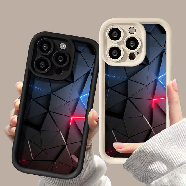 Geometrical Pattern Print Ladder Lens Style Shockproof TPU Mobile Phone Cover Case for Iphone 11 12 13 14 15 16 17 18 Pro Max