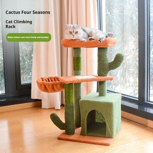 Kinghon Modern Cactus Cat Tree House Cat Tower for Indoor Cats Multi <b>Level</b> Condo Scratching <b>Post</b> Mat Pet Furniture - Product Image 2