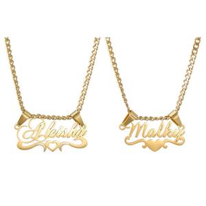 Collar con Placa de Nombre Personalizada en Acero Inoxidable Original, Resistente al Agua y al Deslustre, Chapado en Oro de 14k y 18k para Mujeres y Hombres - Product Image 2