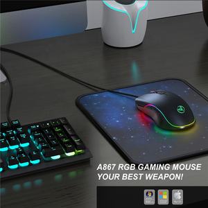 Игровая мышь A867 RGB со светоизлучением, проводная мышь для киберспорта, четыре скорости, регулируемая, 6400dpi, макропрограммирование - Product Image 2