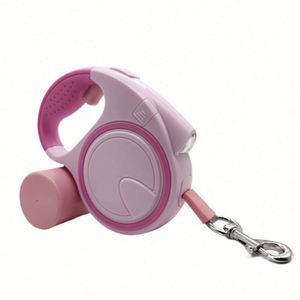 Laisse rétractable pour chien avec lampe de poche et distributeur de sacs à déjections, laisse de promenade durable pour animaux de compagnie pour une utilisation nocturne et des cadeaux promotionnels - Product Image 3