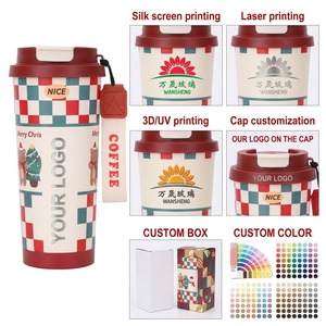 Geïsoleerde thermosbeker van 316 roestvrij staal, 16 oz, met opdruk, voor warme en koude dranken, met deksel en rietje, ideaal als kerstcadeau - Product Image 3