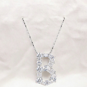 Elegant <b>Crystal</b> Minimalist Sterling <b>Silver</b> Rhodium Plated <b>Necklace</b> Three VVS1 GRA Certified Moissanite Gems Exquisite <b>Necklace</b> - Product Image 3