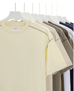 เสื้อยืดแขนสั้นผ้าคอตตอนหนา 250GSM ตะเข็บเปลือย ป้องกันขนร่วง สไตล์มินิมอลอเนกประสงค์สำหรับผู้ชาย JP รับผลิตตามสั่งขายส่ง - Product Image 6