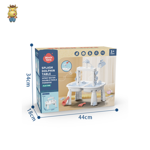 Table de jeu d'eau et de sable pour enfants avec pulvérisateur en forme de dauphin, pour extérieur et plage - Product Image 3