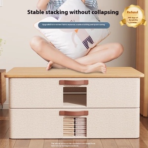 Boîte de <span class=keywords><strong>rangement</strong></span> sous lit en tissu, <span class=keywords><strong>plate</strong></span>, de type tiroir, pour vêtements, avec une bonne visibilité, pratique et peu encombrante - Product Image 3
