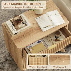 Fluted Bedroom,Closet Dressers Anti-Tipping Large Nightstand Bedside <b>Storage</b> Cabinet <b>Unit</b> <b>Clothes</b> <b>Storage</b> Organizer - Product Image 6
