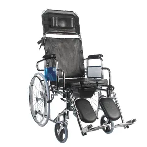 Kaiyang KY608GC additional Backrest Lie flat at 180 degrees Adjustable footrest removable armrest Steel Commode Wheelchair
